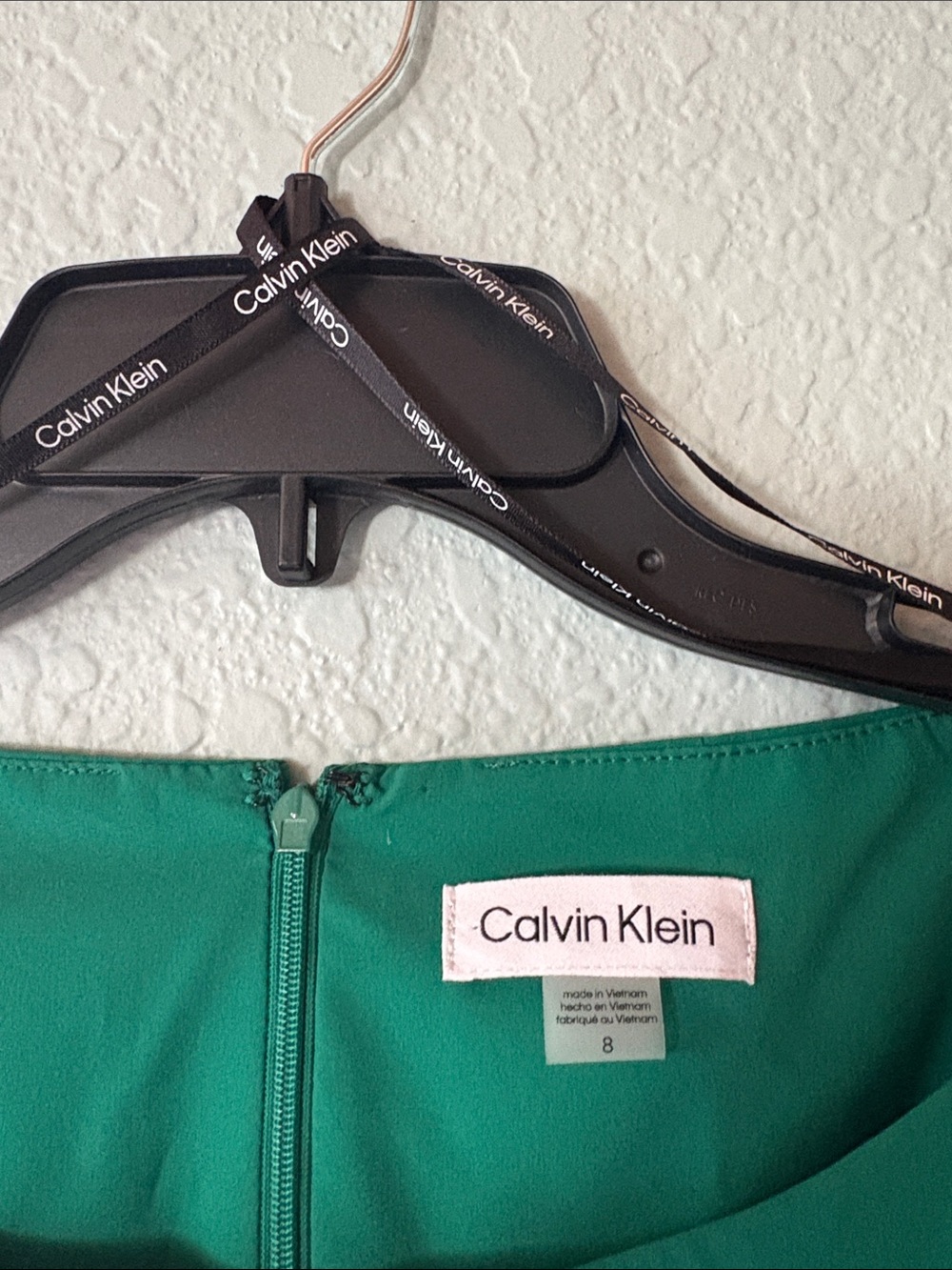 Calvin Klein Emerald Green Fit & Flare Dress – Belted – Size 8 - Picture 8 of 8
